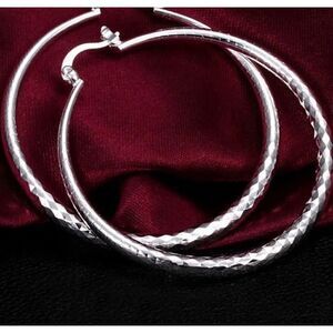 🌺 Silver hoops large 925 sterling 🌺